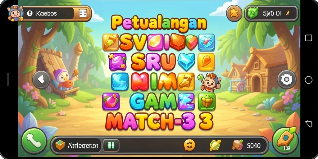 Tampilan gameplay 5RT dengan elemen warna-warni yang mencolok.