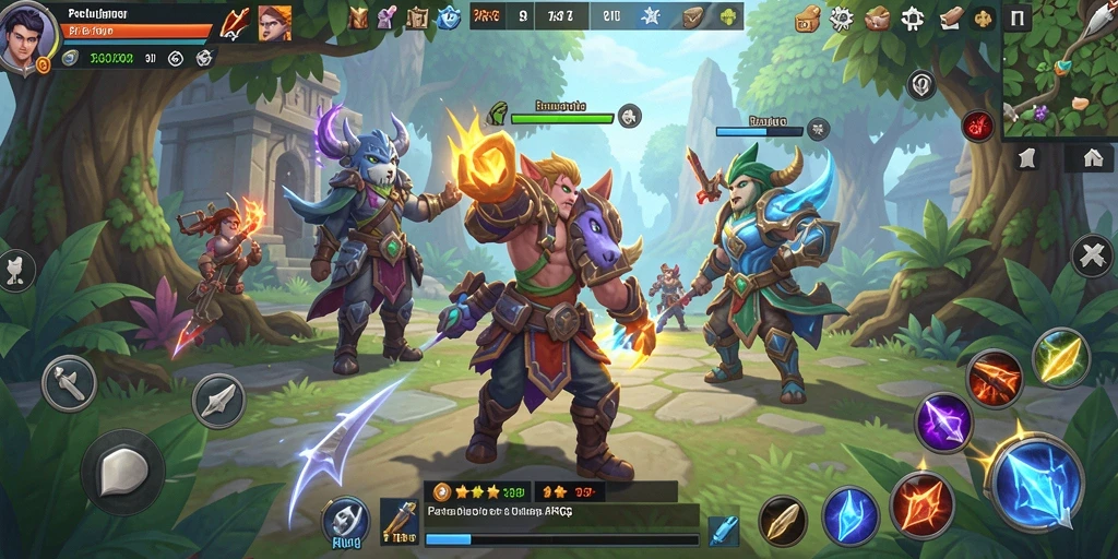 Tampilan seru gameplay ARPG dalam 8II dengan pertarungan epik.