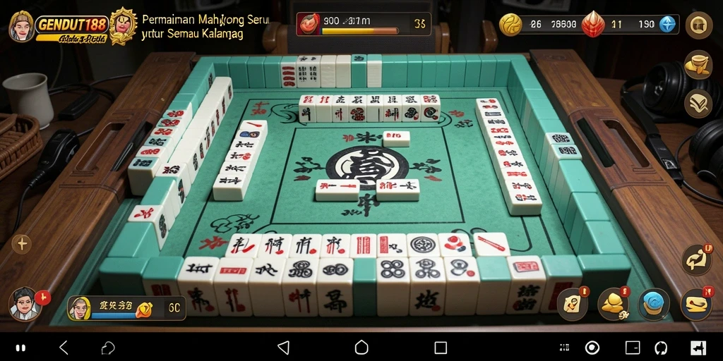 Screenshot gameplay GENDUT188 menampilkan momen seru permainan Mahjong.