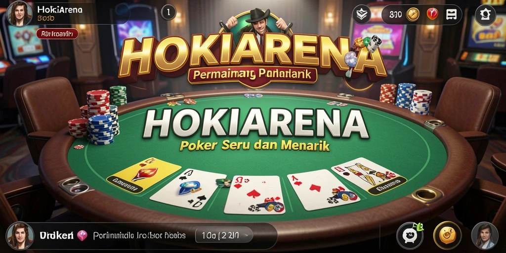 Tampilan gameplay menawan dari HOKIARENA yang menunjukkan aksi poker langsung.