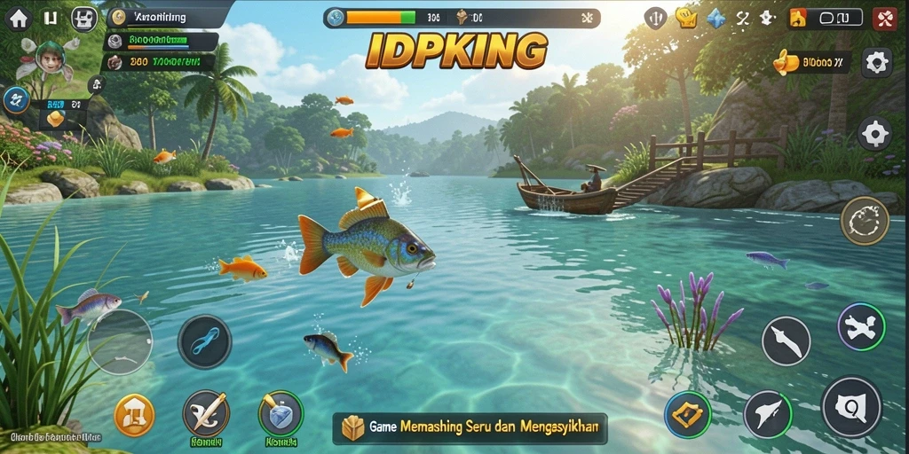 Tangkapan ikan yang menakjubkan dalam gameplay IDPKING.