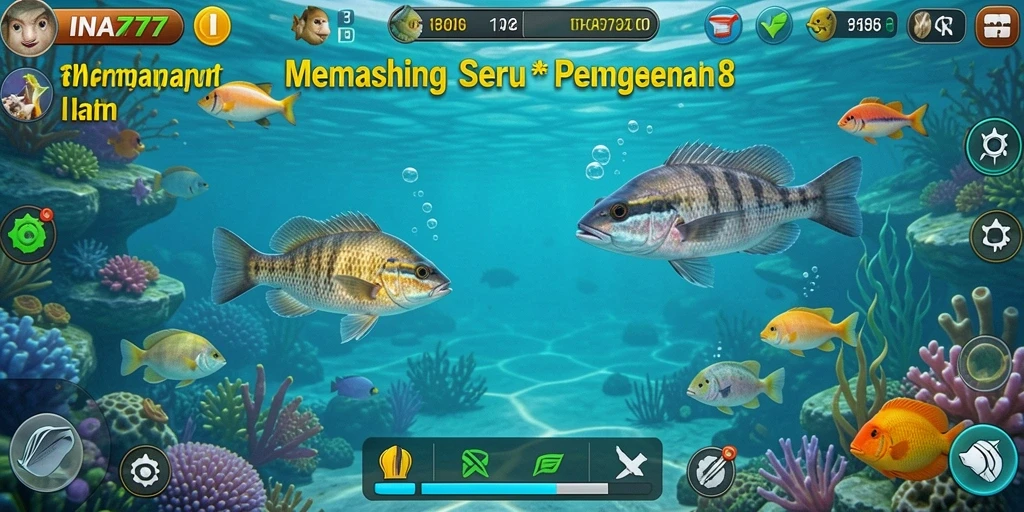 Tampilan gameplay memancing yang seru dan menegangkan di INA777.