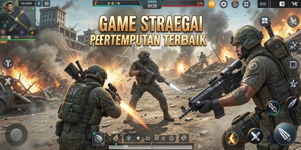 Gameplay seru dalam RK88 dengan strategi dan pertempuran yang mendebarkan.